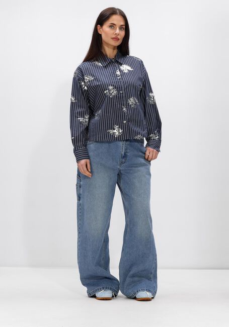 Blauwe NUKUS  TESSA BLOUSE PAILLET - large