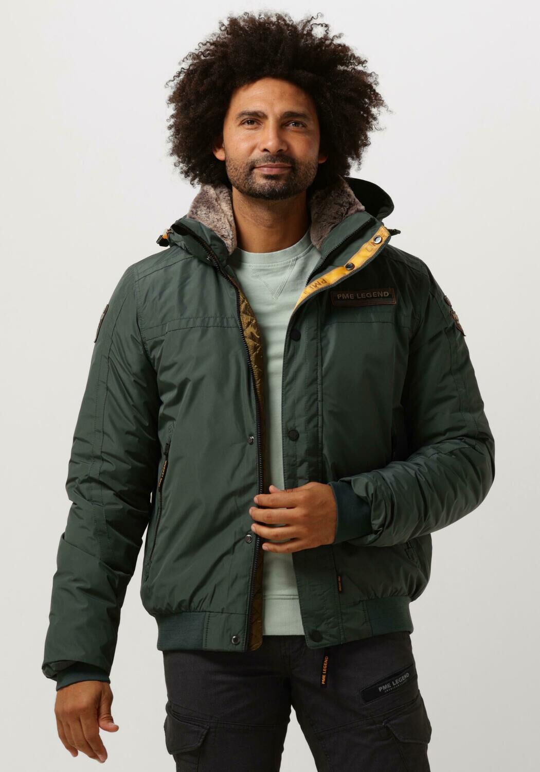 PME LEGEND Jack BOMBER JACKET ICE STRIPER 4.0 DEWSTER en vert Omoda