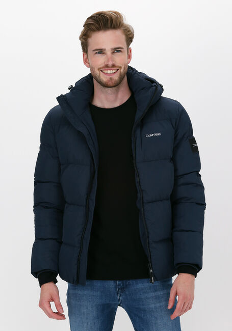 Blauwe CALVIN KLEIN Gewatteerde jas CRINKLE NYLON PUFFA JACKET - large