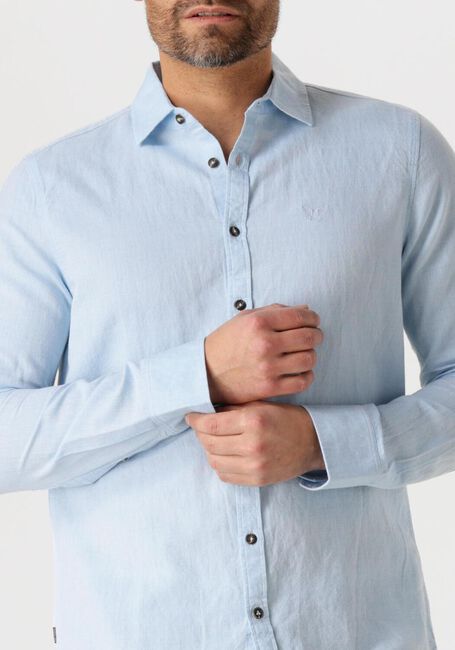 PME LEGEND Chemise décontracté LONG SLEEVE SHIRT COTTON LINEN 2 TONE en bleu - large