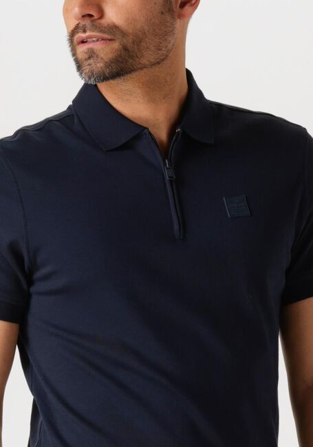PME LEGEND Polo SHORT SLEEVE POLO INTERLOCK MELANGE ZIP en bleu - large