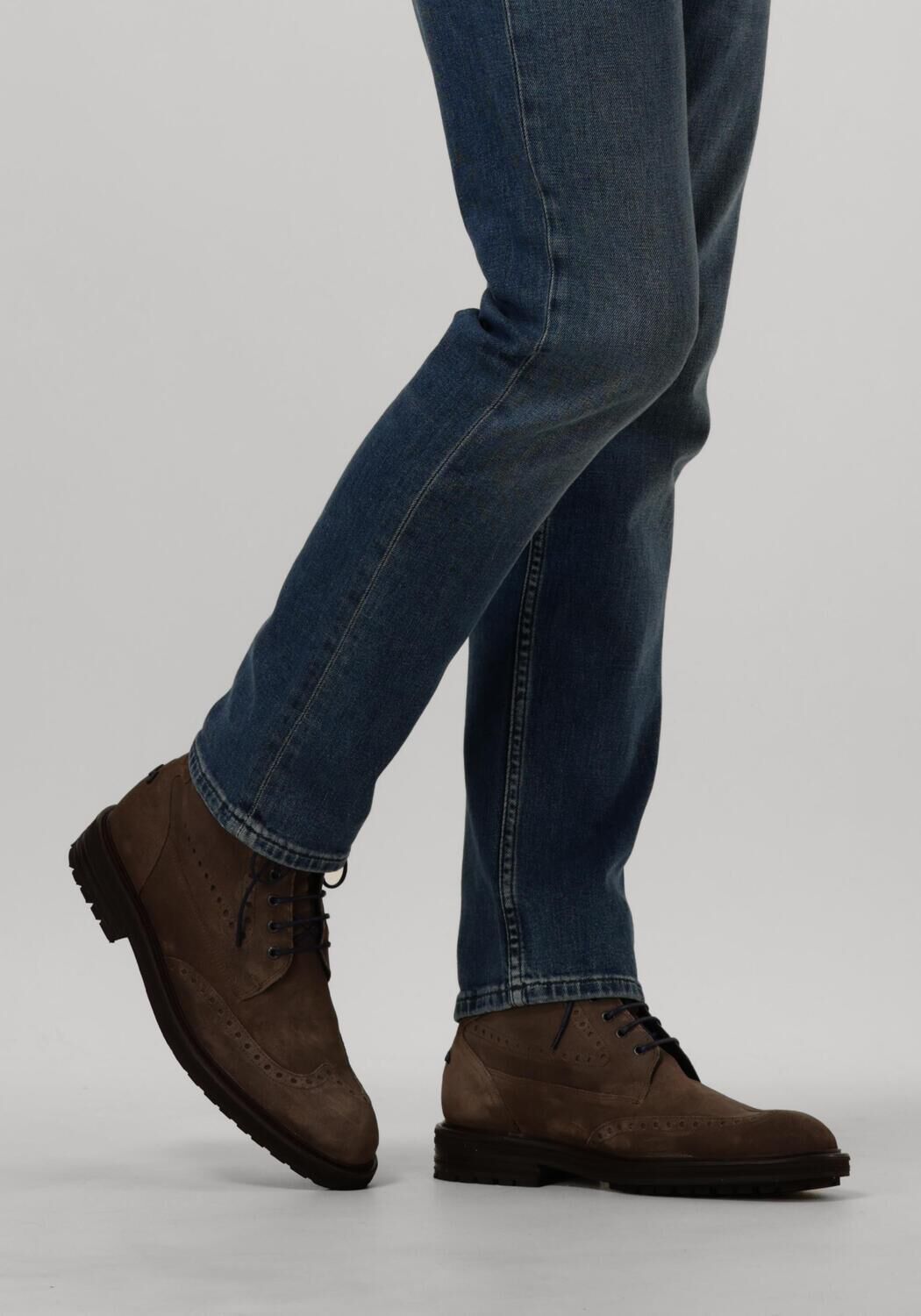 FLORIS VAN BOMMEL Bottines &agrave; lacets SFM-80042 en taupe - large