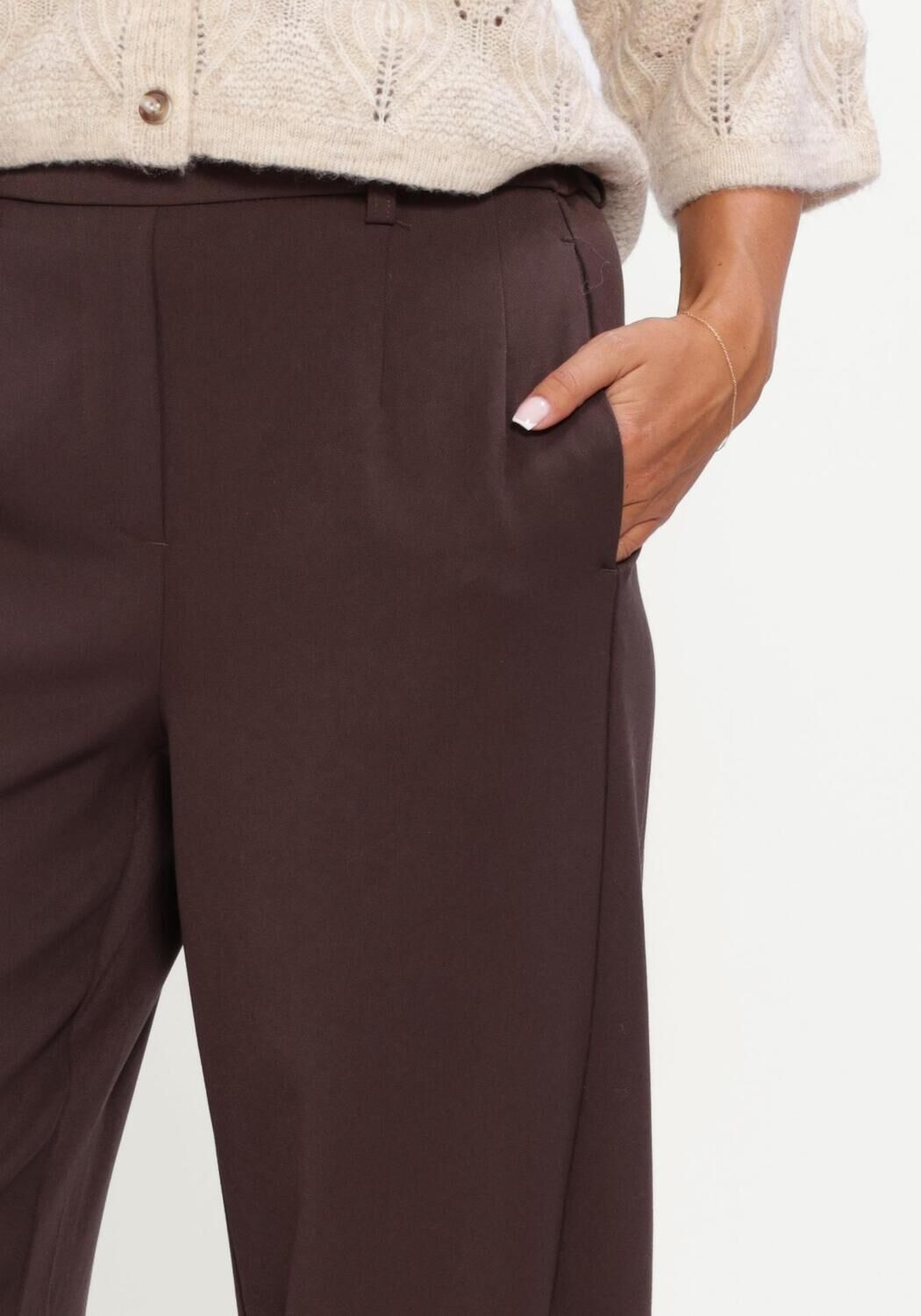Bruine OBJECT Wijde broek OBJLISA HW ANKEL BARREL - large