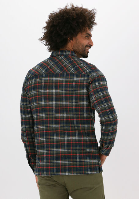 Donkergroene DSTREZZED Overshirt SHIRT JACKET ZIP FLANNEL CHECK - large