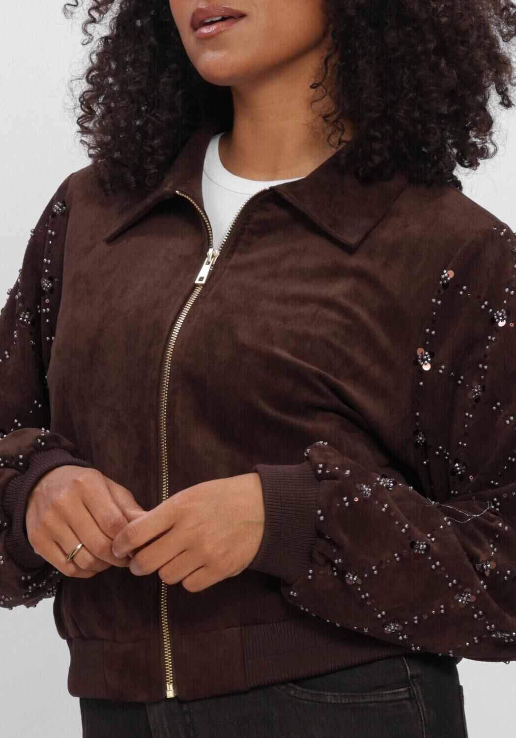 NUKUS Jack DAISY BOMBER SUEDE en marron - large