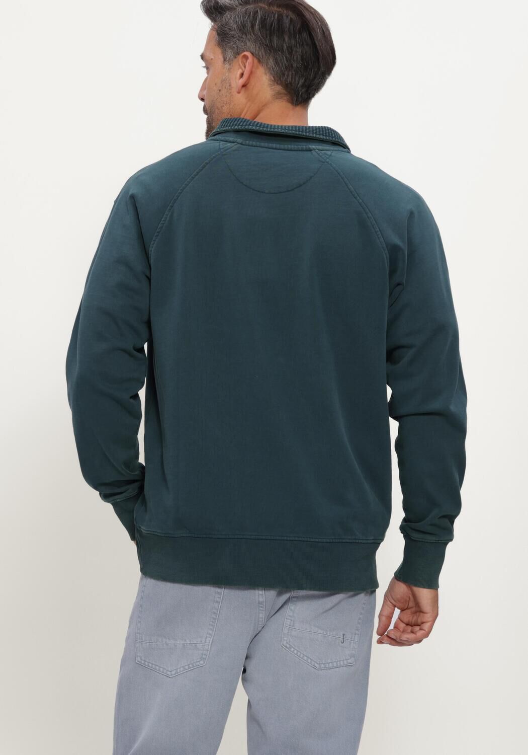 Groene BUTCHER OF BLUE Sweater ARMY SWEAT HALF ZIP - large