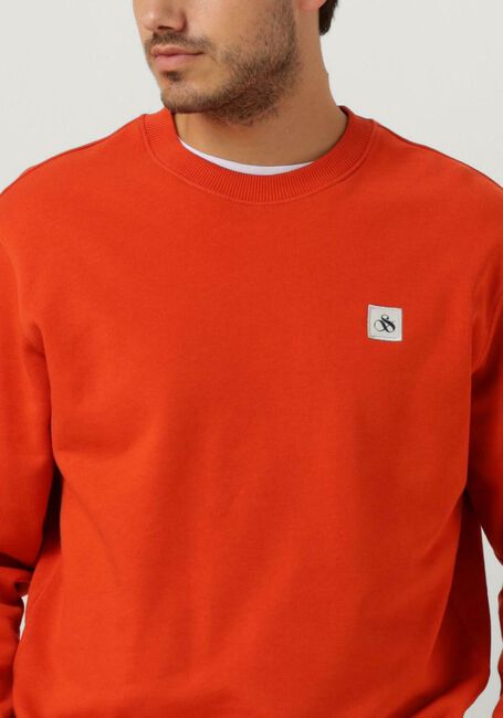 Rode SCOTCH & SODA Trui ESSENTIALS LOGO BADGE CREW NECK SWEAT - large