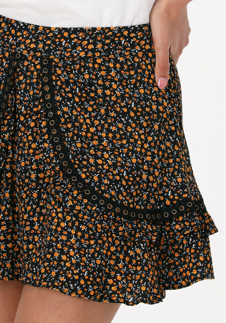 COLOURFUL REBEL Mini-jupe MAUD SMALL FLORAL MINI RUFFLE SKIRT en orange - large