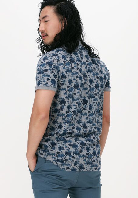 Grijze DSTREZZED Polo BOWIE POLO AQUA PALM PIQUE - large