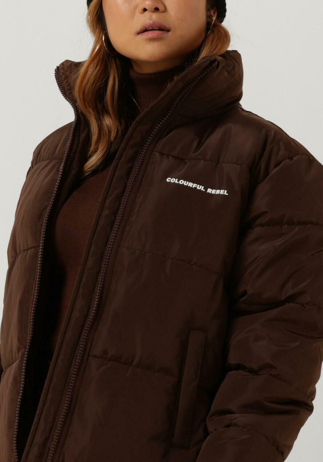 Bruine puffer jas store