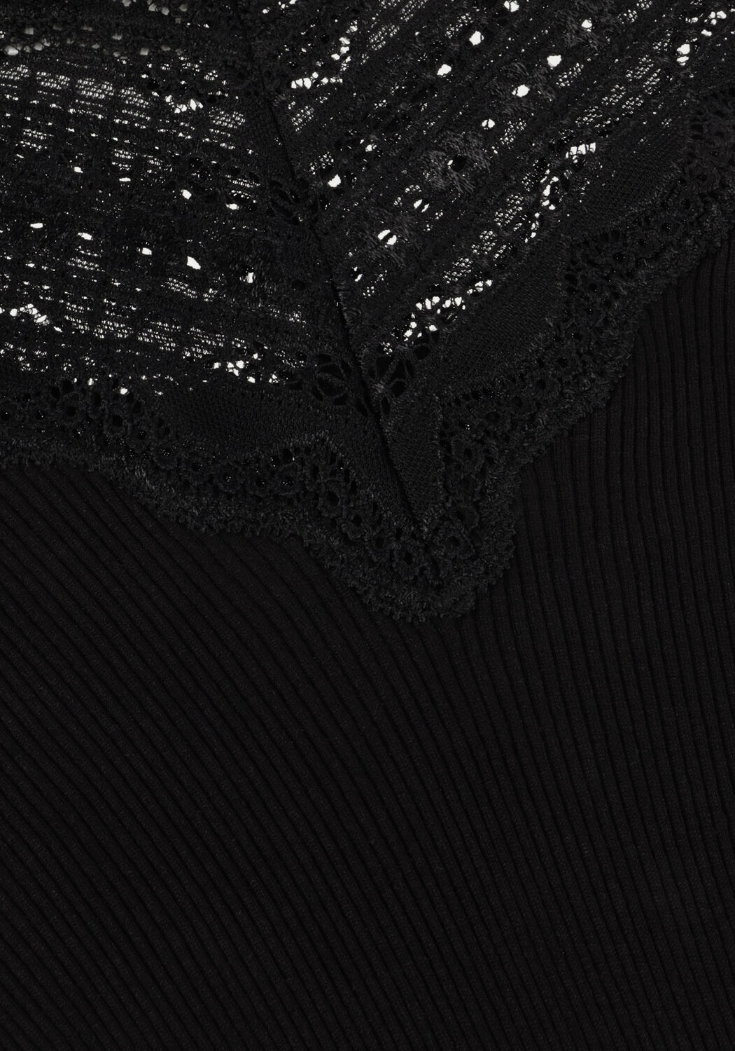 ROSEMUNDE SILK T-SHIRT W/ LACE Hauts & T-shirts en noir - large