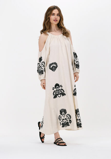 Zand ACCESS Maxi jurk DRESS WITH OPEN SHOULDERS AND EMBROIDERIES - large