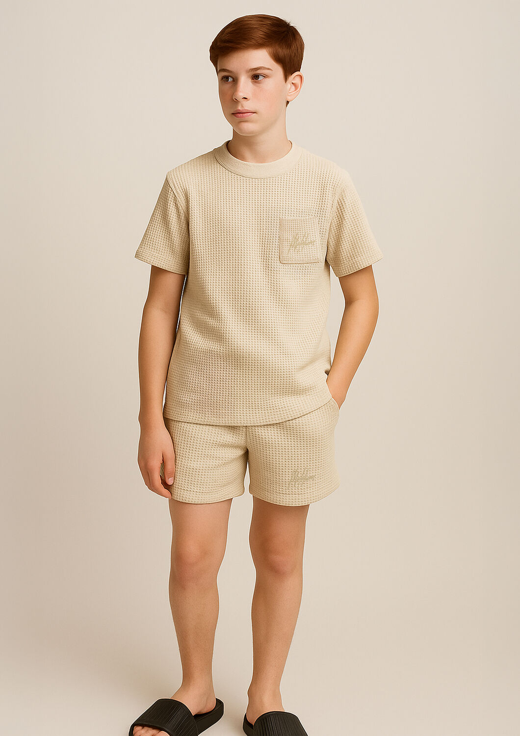 MALELIONS T-shirt WAFFLE T-SHIRT Cr&egrave;me - large