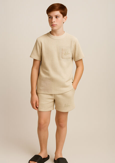 MALELIONS T-shirt WAFFLE T-SHIRT Cr&egrave;me - large