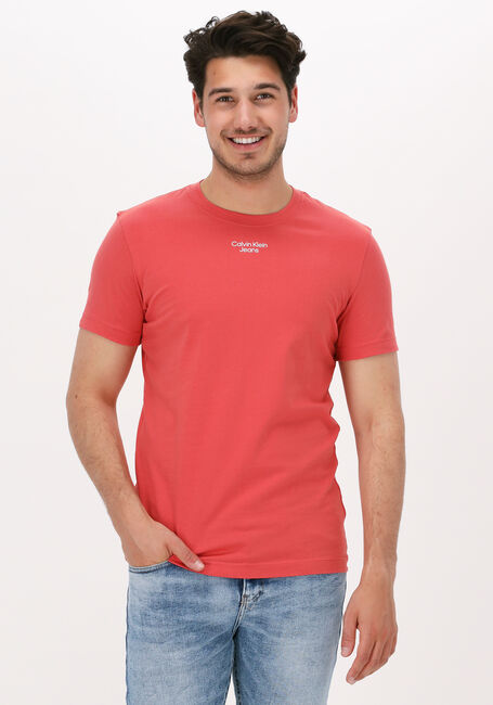CALVIN KLEIN T-shirt STACKED LOGO TEE en orange - large