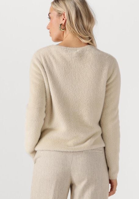 SIMPLE Pull KNIT-FEATHER-MET-25-3 Écru - large