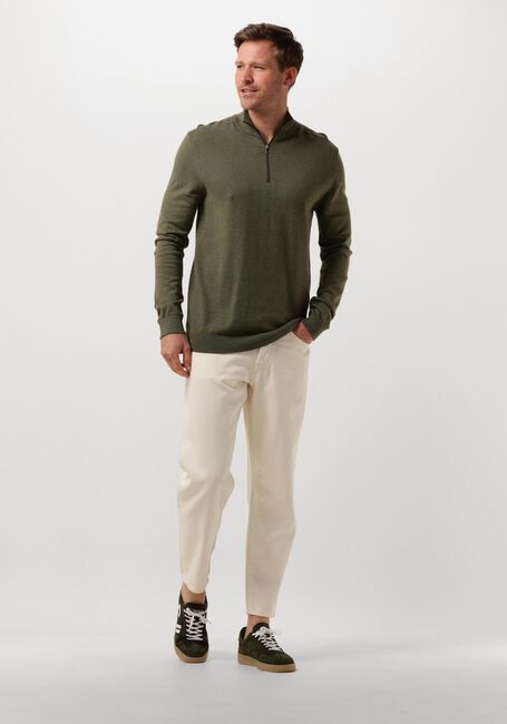 Groene SELECTED MEN Trui SLHBERG HALF ZIP CARDIGAN NOOS - large