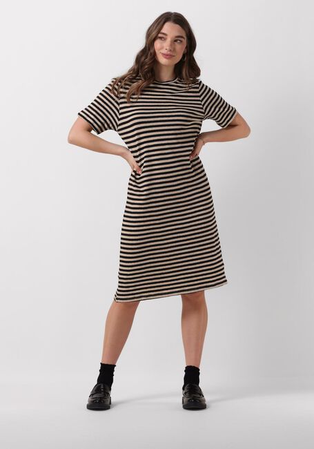 Zwarte PENN & INK Midi jurk DRESS STRIPE - large