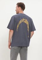 Donkergrijze WOODBIRD T-shirt WBBAINE WARP TEE
