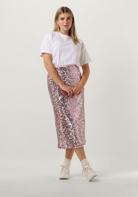 NEO NOIR Jupe midi BAIRA SEQUINS SKIRT en rose - large