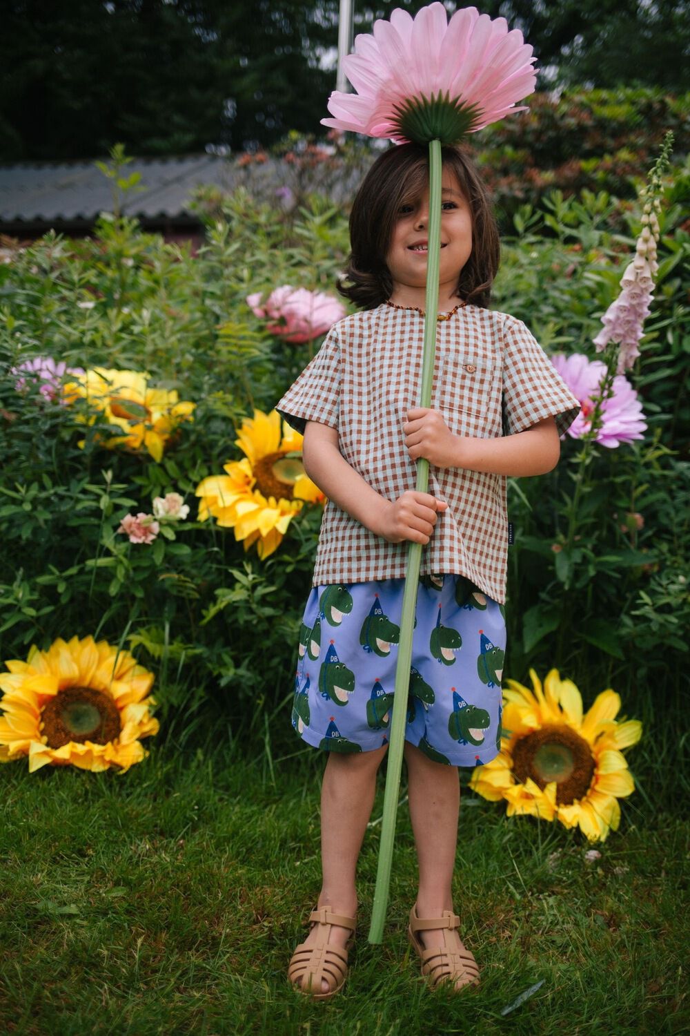 Blauwe DAILY BRAT Zwemkleding DAFFY DINO SWIMSHORTS - large