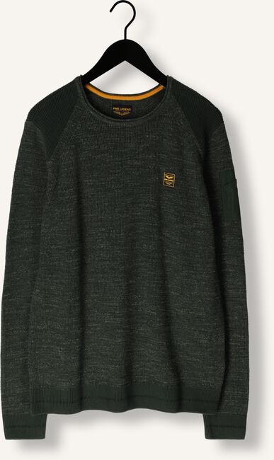 Groene PME LEGEND Trui R-NECK COTTON RIB MELEE KNIT Groene PME LEGEND Trui R-NECK COTTON RIB MELEE KNIT - large
