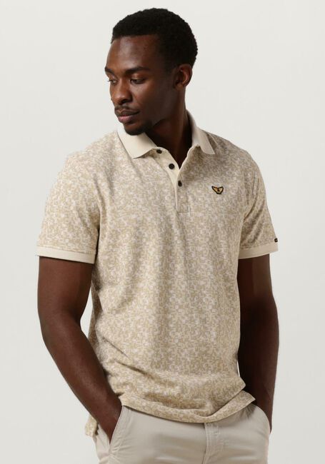 PME LEGEND Polo SHORT SLEEVE POLO FINE PIQUE ALL OVER PRINT en beige - large