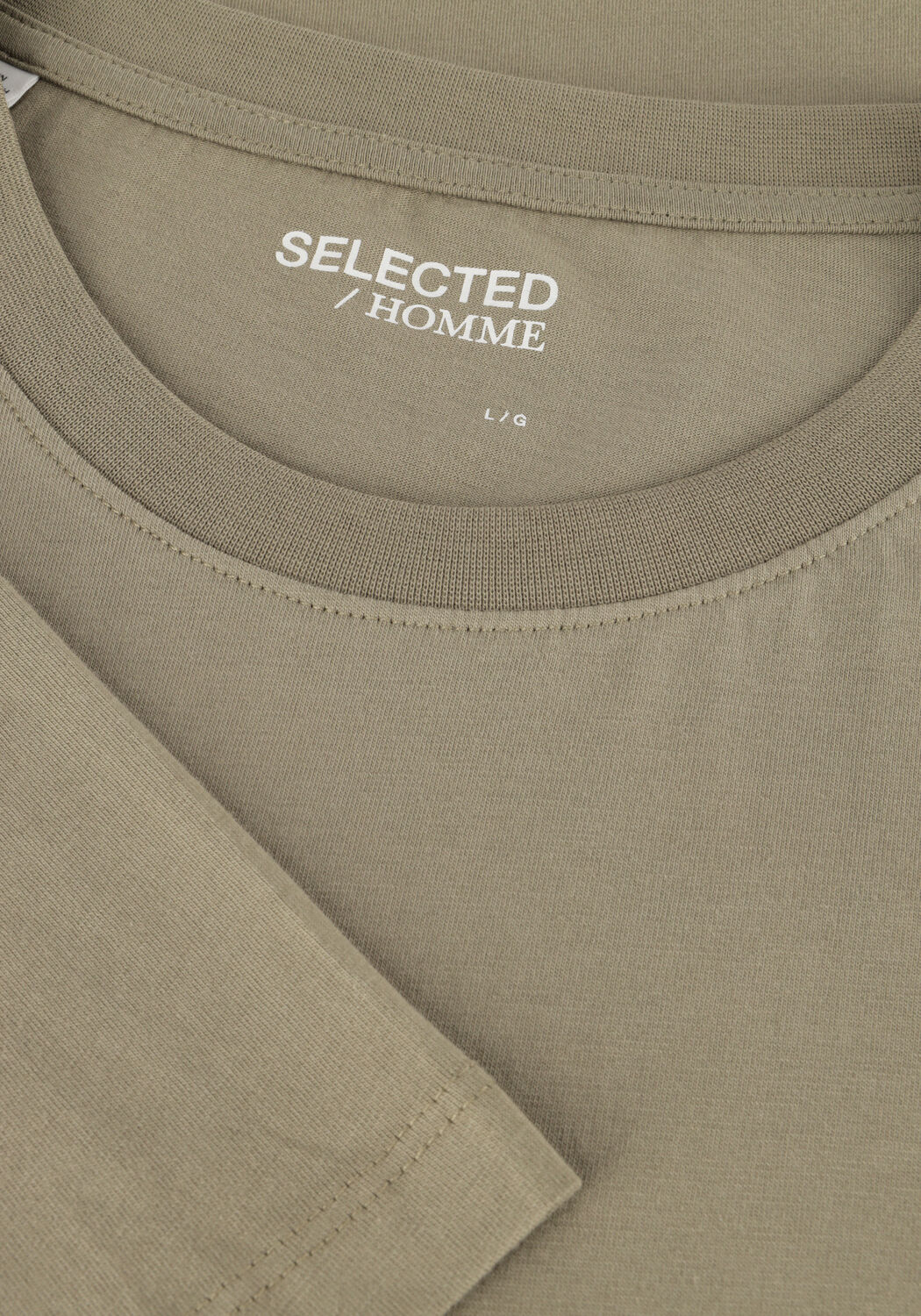 Groene SELECTED MEN T-shirt SLHASPEN SS O-NECK TEE NOOS - large