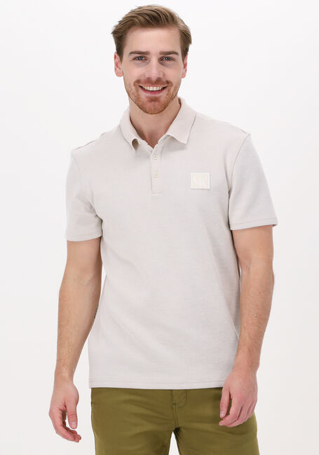 Beige COLOURFUL REBEL Polo STRUCTURE PATCH POLO - large