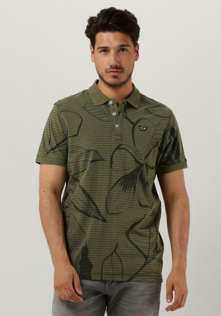PME LEGEND Polo SHORT SLEEVE POLO STRIPE OUTLINE FLOWER Menthe - large