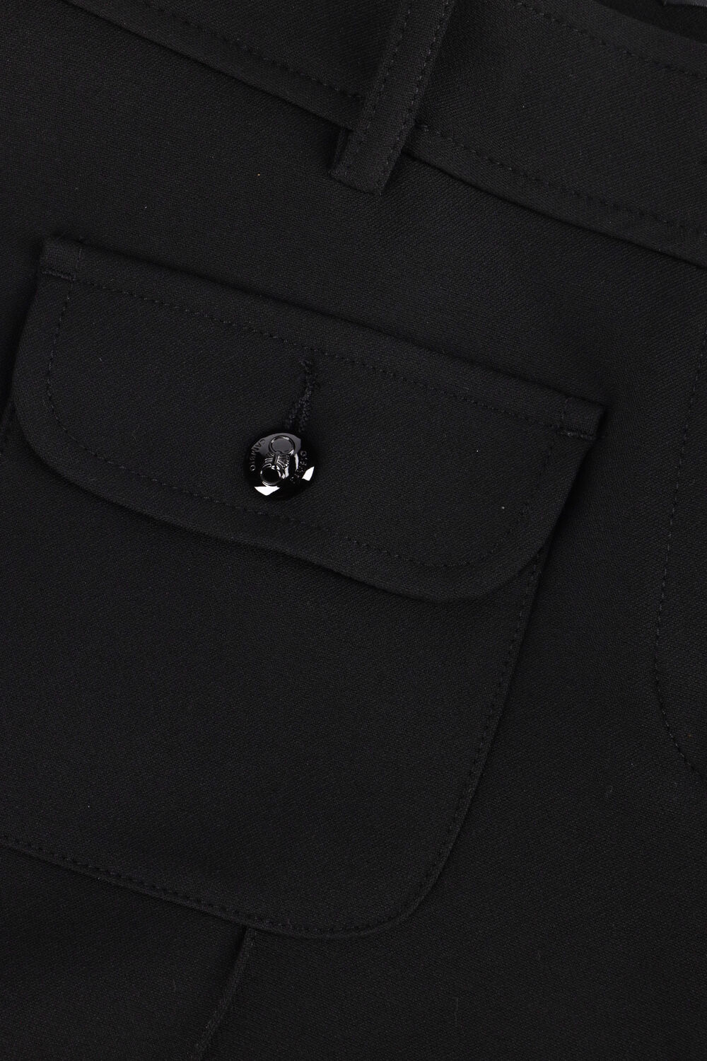 CAMBIO Pantalon &eacute;vas&eacute; FARAH POCKET LONG WOOL SUBSTITURE DOUBLE en noir - large