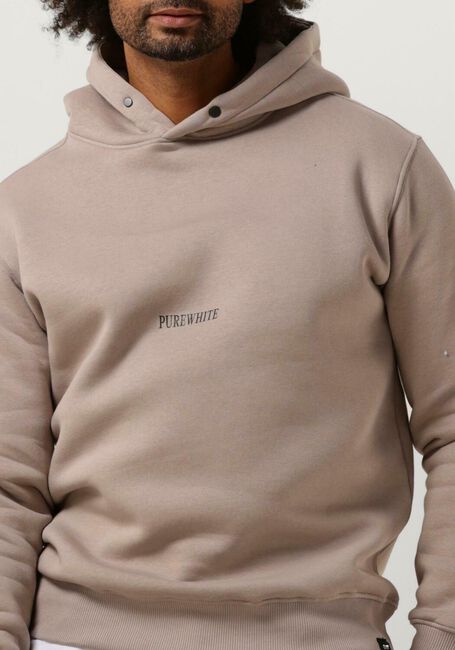 PUREWHITE Chandail HOODIE WITH FRONT PRINT AND BACK ARTWORK en taupe - large