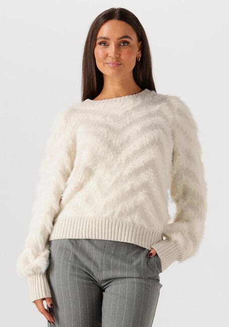 OBJECT Pull OBJHOLLOW L/S RE KNIT PULLOVER Crème - large
