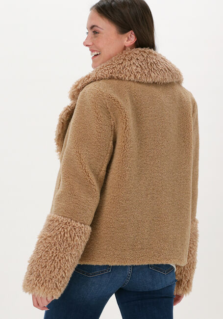 Camel BEAUMONT Teddy jas SHORT LAMMY FUR COAT - large