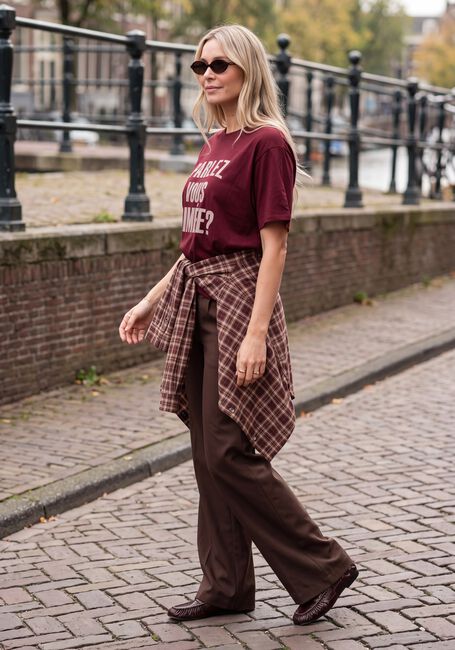 AIMEE THE LABEL ELARAW6 SHIRT Hauts & T-shirts Bordeaux - large