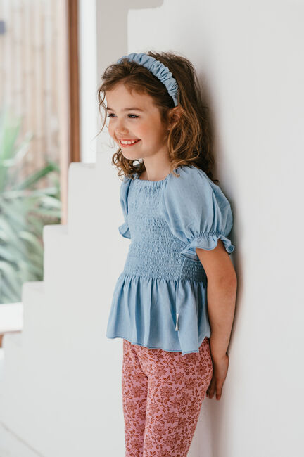 Lichtblauwe PETIT BLUSH  SMOCK TOP - large
