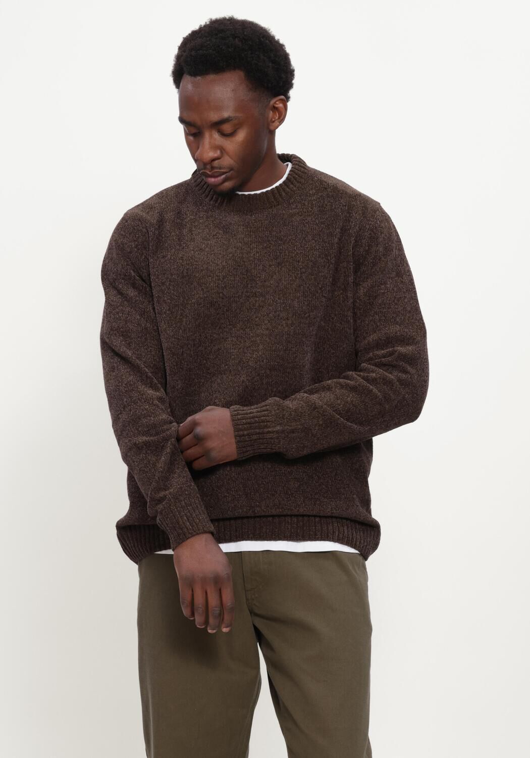 Bruine ANERKJENDT Trui AKSUNE CHENILLE KNIT - large
