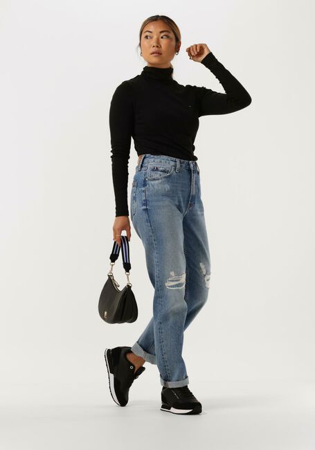 TOMMY HILFIGER Col roul&eacute; SLIM MODAL RIB ROLL-NK TOP en noir - large