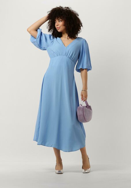 Blauwe POM AMSTERDAM Midi jurk MEDITERRANEAN BLUE DRESS - large