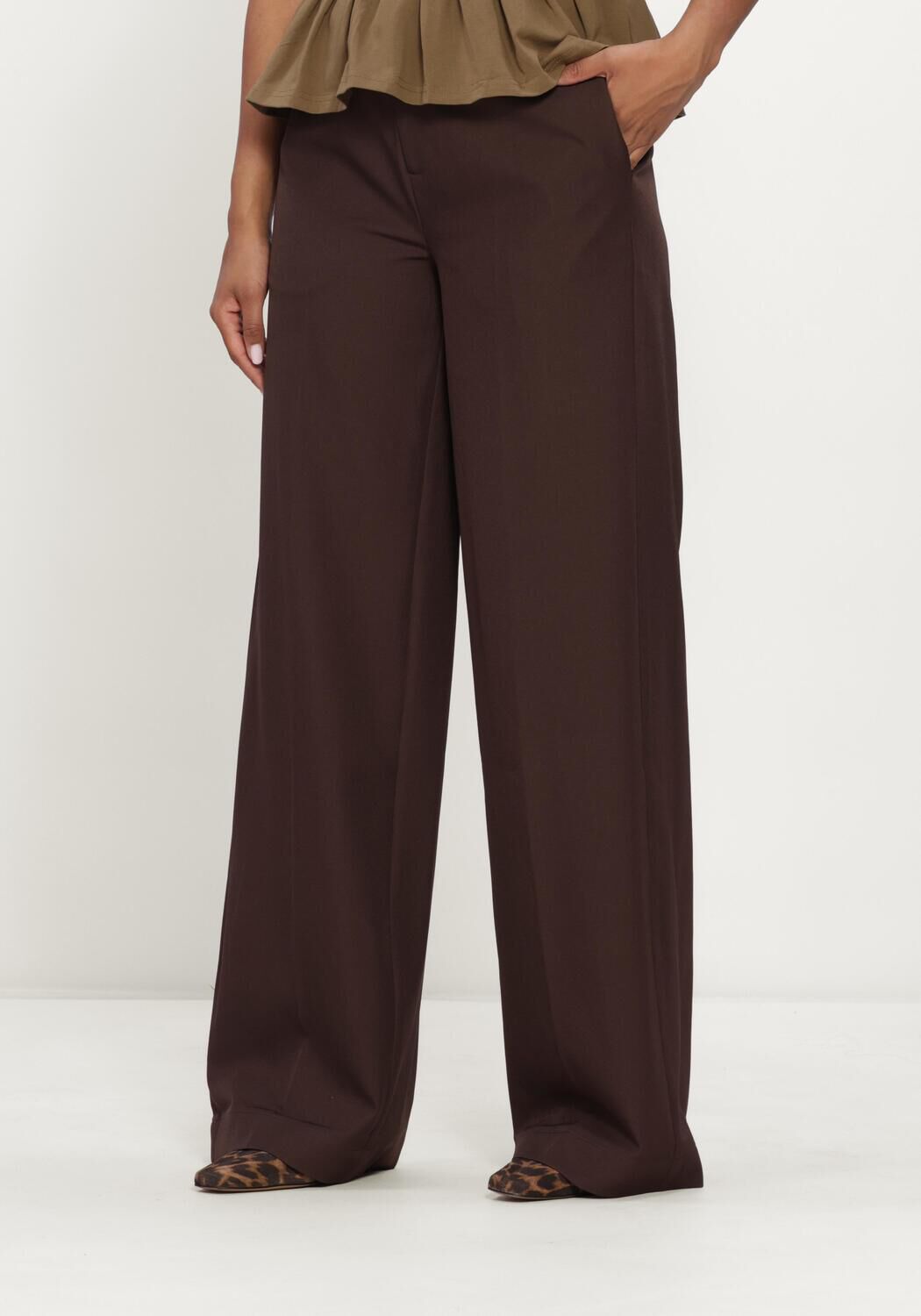 Bruine CO'COUTURE Broeken/jumpsuits LUNACC WIDE PANT - large