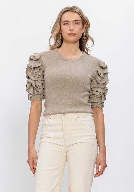 Beige OBJECT Trui OBJDIANDRA KNIT 2/4 RE PULLOVER - large