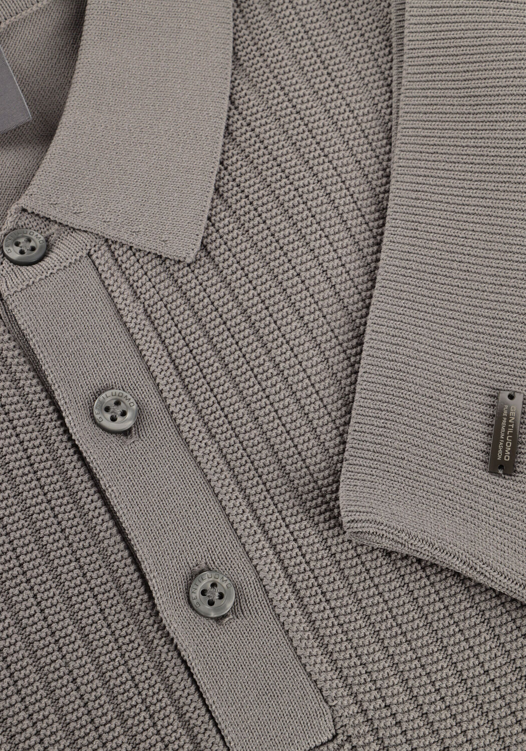 Taupe GENTILUOMO Polo POLO 3 BUTTONS SS - large