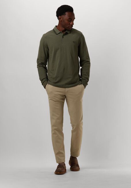 FRED PERRY Polo TWIN TIPPED FRED PERRY SHIRT LONG SLEEVE Vert foncé - large