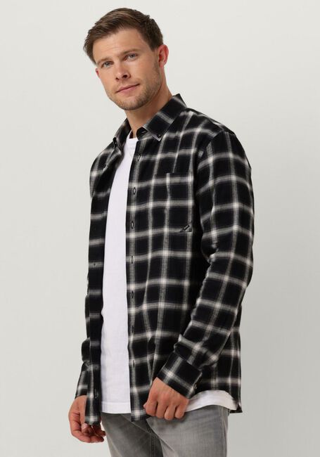 Grijze VANGUARD Overshirt LONG SLEEVE SHIRT CHECK VISCOSE COTTON BLEND - large