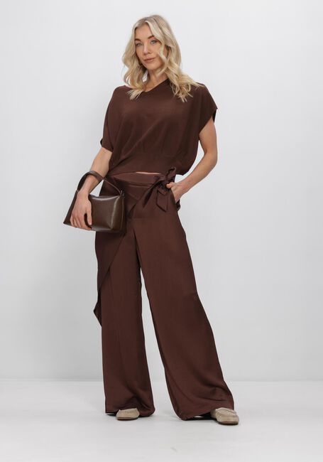 Bruine SUMMUM Broeken/jumpsuits TROUSERS HEAVY SILKY - large