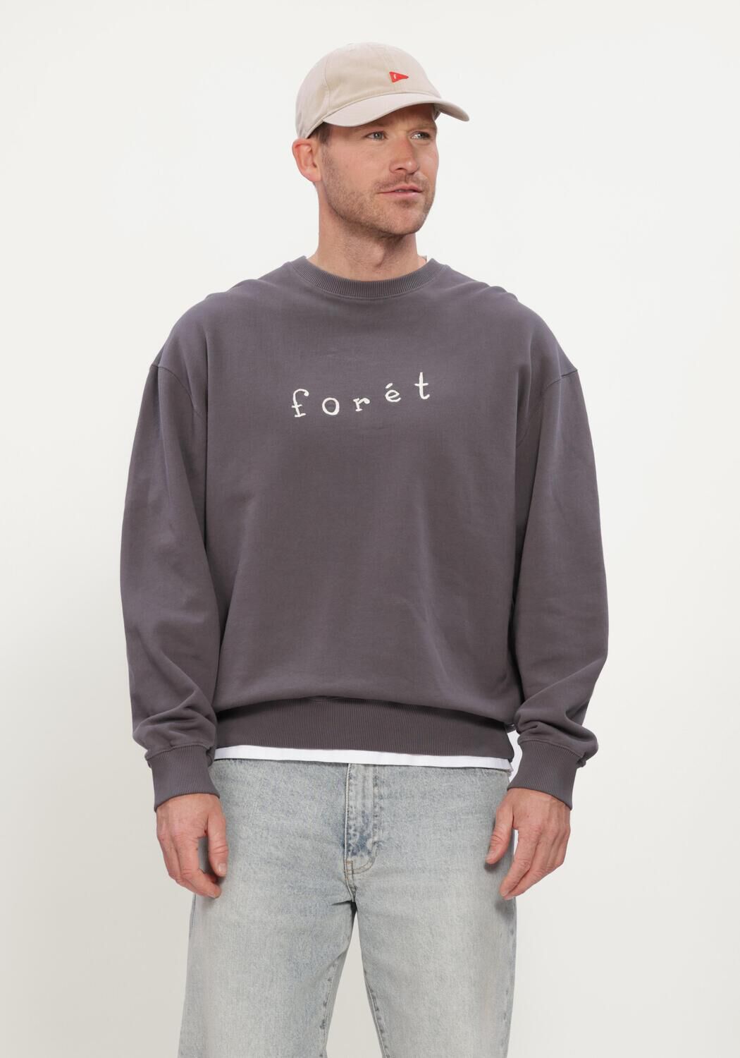 Grijze FOR&Eacute;T Sweater ROPE SWEATSHIRT - large