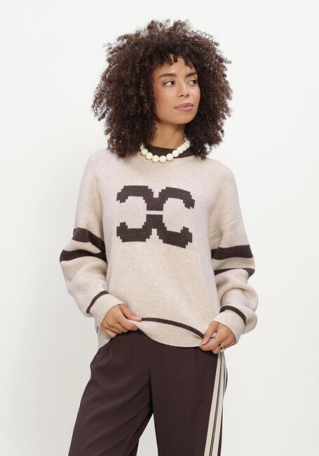 CO'COUTURE Pull ROWCC COCO LOGO KNIT en beige - large