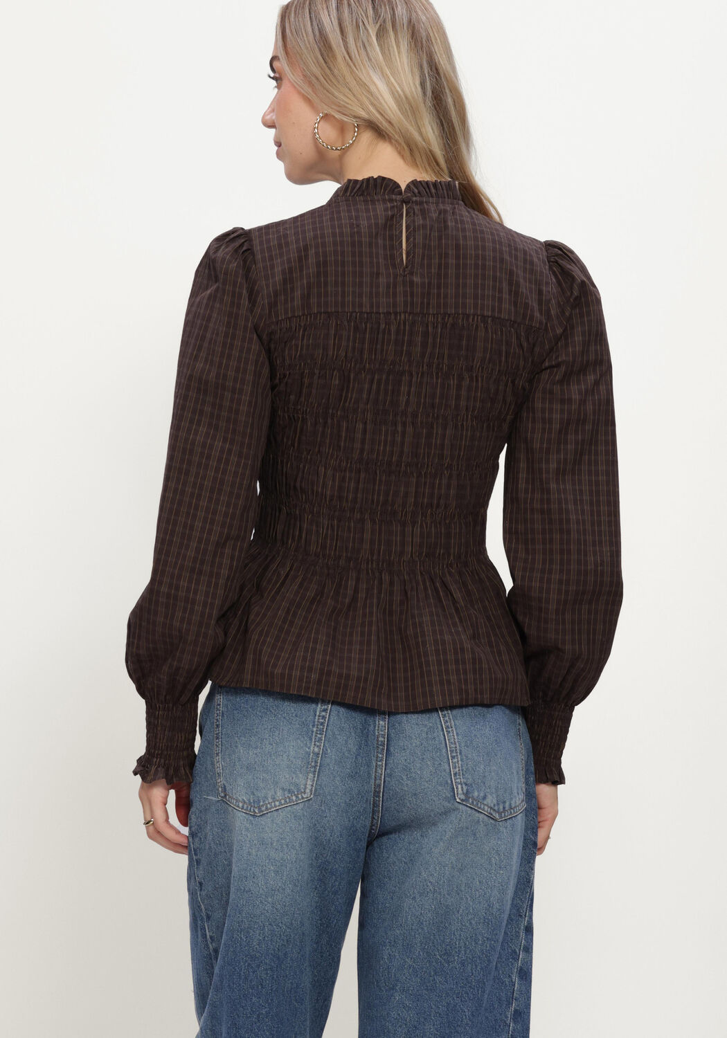 Bruine NEO NOIR  POSSA BIG CHECK BLOUSE - large