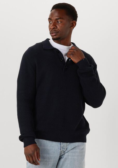 BUTCHER OF BLUE Pull GALWAY POLO LS Bleu foncé - large