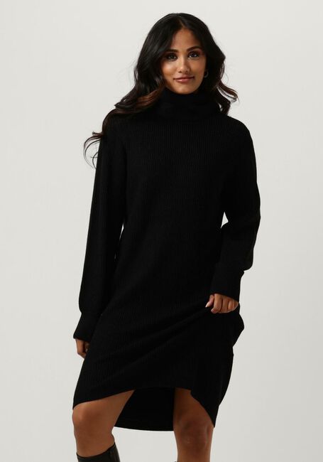 Zwarte OBJECT Midi jurk OBJMALENA L/S ROLLNECK DRESS NOOS - large